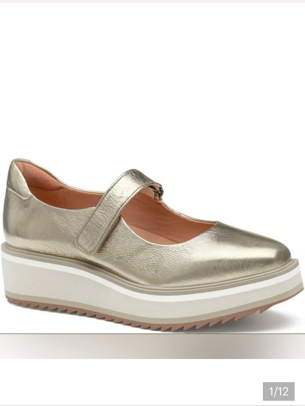 Johnston & Murphy Metallic Gold Mary Jane Platform Gracelyn size 8.5